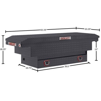 Image showing 6 th Weather Guard 8 cu. ft. Aluminum Low Profile Crossover Truck Tool Box for Mid-Size Trucks, 62.25 in. x 20.25 in.