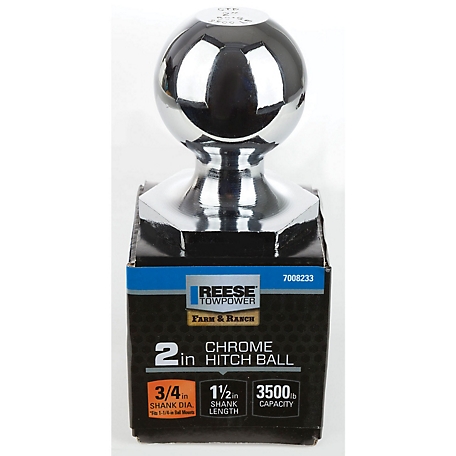 Reese Towpower 3,500 lb. Capacity Interlock Hitch Ball, 2 in. Ball Diameter, Chrome