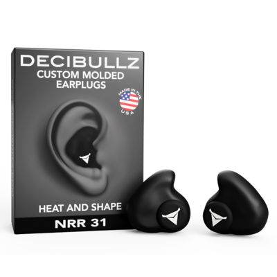Image showing  Custom Molded Earplugs, Black, 31 NRR, Simple DIY Process Remoldable If Needed