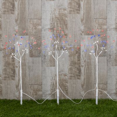Image showing  Connected 19.68 in. Battery-Operated White Branch Stakes with Multicolor LED Lights, 3 pc.
