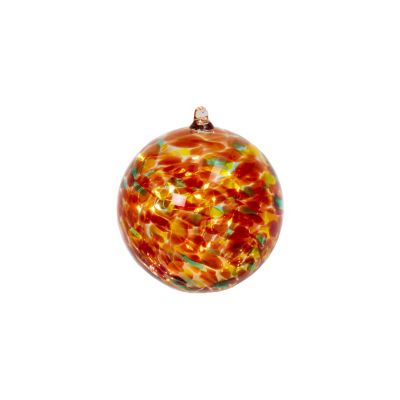 Gerson International Solar Lighted Handblown Glass Sphere Light, 8 in., Amber