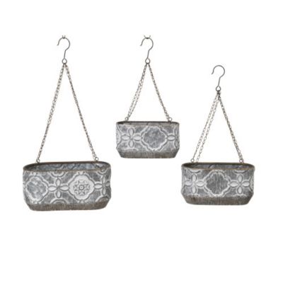 Gerson International Nesting Hanging Metal Planters, 3 pc.