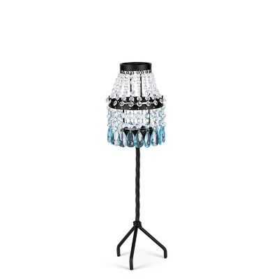 Gerson International 17.13 in. Solar-Powered Outdoor Beaded Lamp