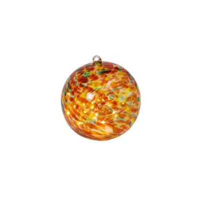 Gerson International Battery-Operated Handblown Glass Sphere Light, 5.75 in., Amber