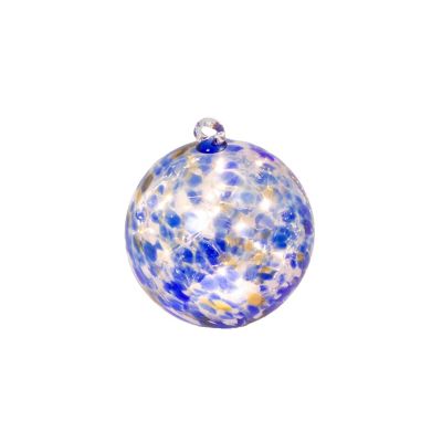 Gerson International Solar Lighted Handblown Glass Sphere Light, 8 in., Blue