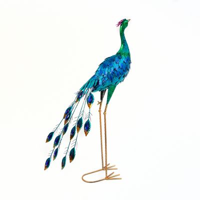 Gerson International Outdoor Metal Peacock Figurine, 35 in.