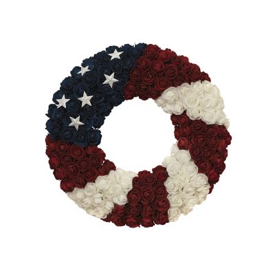 Gerson International 17 in. Americana Flower Wreath