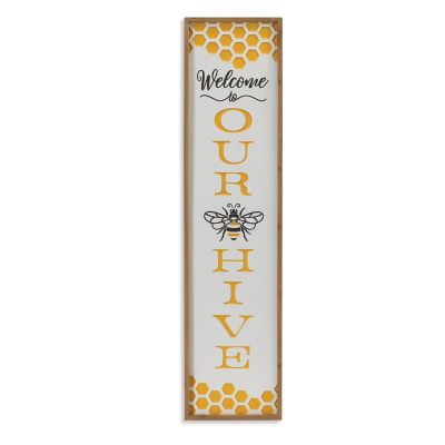 Gerson International Wood Engraved Bee Design Porch Sign, 48 in.