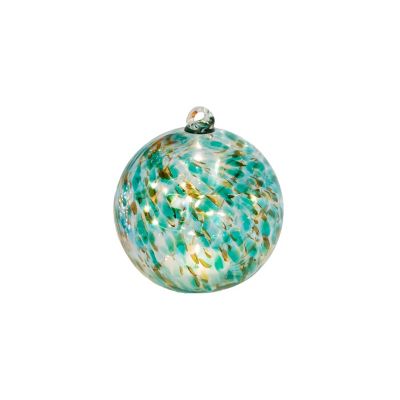 Gerson International Solar Lighted Handblown Glass Sphere Light, 8 in., Turquoise