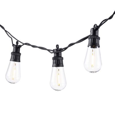 Gerson International 14.75 ft. Outdoor Black Electric LED Patio String Lights with Remote and Connectable Function