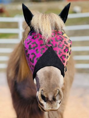Image showing  Rainbow Cheetah Miniature Horse/Pony Fly Mask with Ears