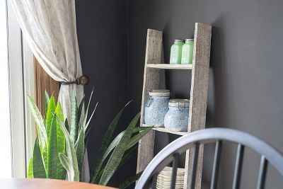 Image showing 5 th Barnwood USA Rustic Farmhouse Wooden Decorative Display Blanket Ladder, White