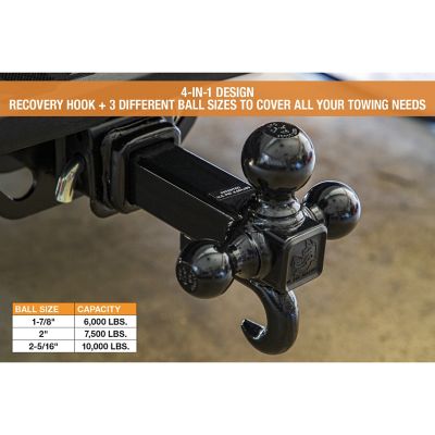 Image showing  2 in. Shank Tri-Ball Hitch with 1-7/8 in., 2 in. and 2-5/16 in. Ball., 6,000/7,500/10,000 lb. Capacity