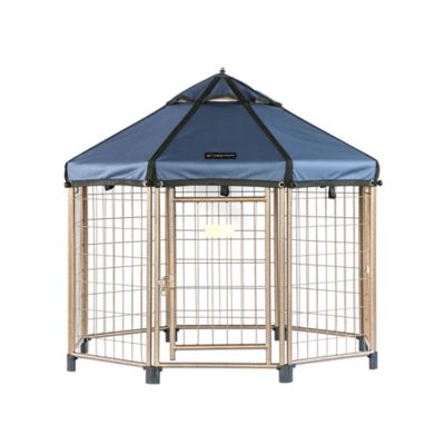 Pet Gazebo 4 ft. Dog Kennel, with Cobalt Sky Blue Cover