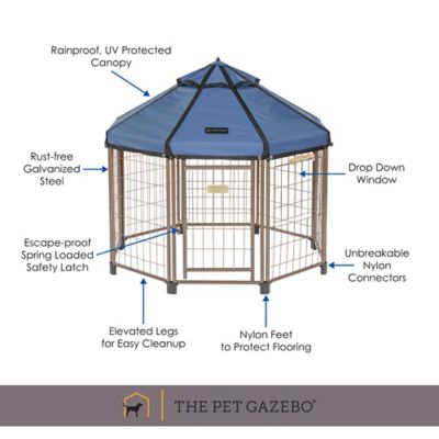 Image showing  4 ft. Octagonal Dog Kennel with Cobalt Sky Blue Cover