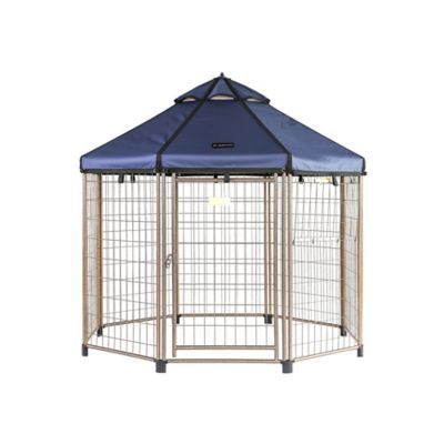 Pet Gazebo 5 ft. Dog Kennel, with Cobalt Sky Blue Cover