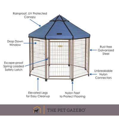 Image showing  5 ft. x 5 ft. x 5 ft. Welded Wire Dog Kennel with Cobalt Sky Blue Cover