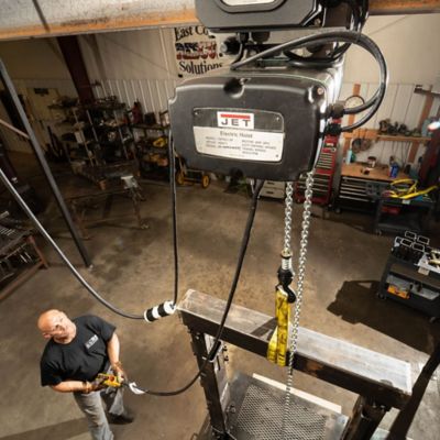 Image showing  3-Ton 15 ft. Lift 3-Phase TS Series Electric Hoist with 2-Speed Trolley