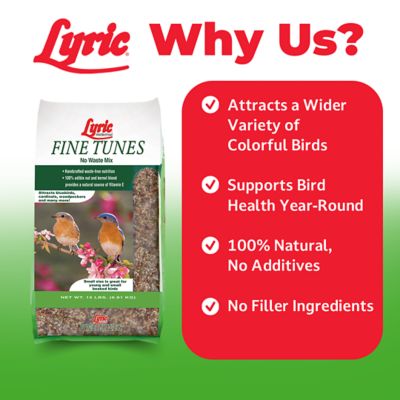 Image showing  Fine Tunes No Waste Bird Food Mix, Attracts Bluebirds, Finches, Chickadees and More, 5 lb.