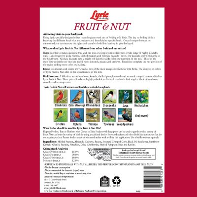 Image showing  Fruit and Nut High Energy Wild Bird Food Mix, Attracts Woodpeckers and Chickadees, 5 lb. Bag