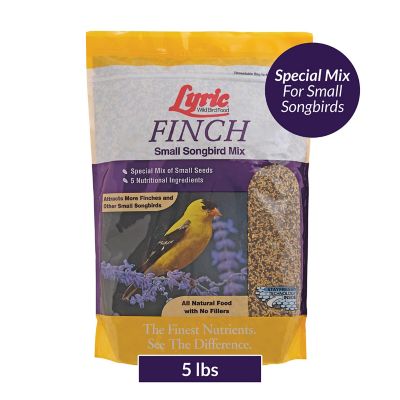 Lyric Small Songbird Bird Finch Food, Attracts Goldfinches, House Finches and Purple Finches, 5 lb.