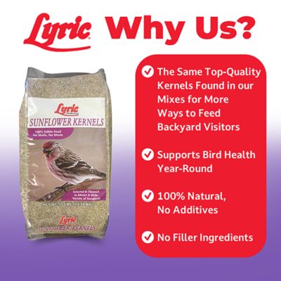 Image showing  Sunflower Kernels No Waste Bird Food, Attracts Chickadees, Finches, Cardinals and More, 25 lb.