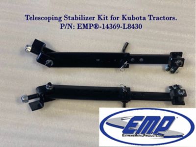 Extreme Metal Products Kubota-Style Telescopic 3-Point Hitch Stabilizer Kit, Black