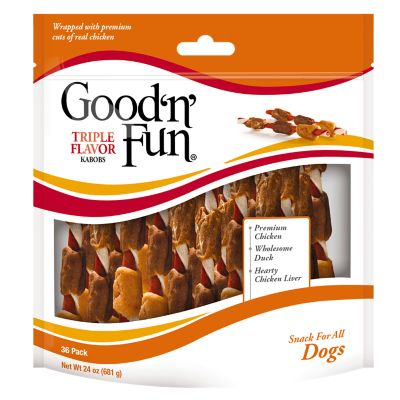 Good 'N Fun Triple Flavor Kabob Dog Treats, 36 ct.