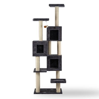 Image showing  80 in. Giant Real Wood Cat Tower with Condos for Multiple Cats