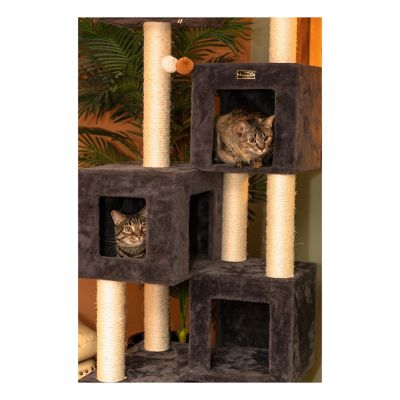 Image showing  80 in. Giant Real Wood Cat Tower with Condos for Multiple Cats