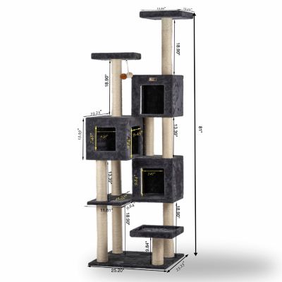 Image showing 6 th Armarkat 80 in. Giant Real Wood Cat Tower with Condos for Multiple Cats