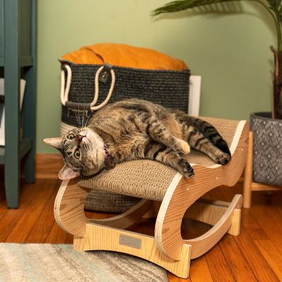 Image showing  Real Wood Cat Scratcher Rocking Chair, 22 in.