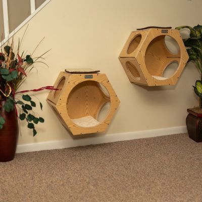 Image showing 3 th Armarkat Natural Wood Wall Cat Tree Additions, 17.7 in. x 20.1 in. x 11.8 in., 2-Pack