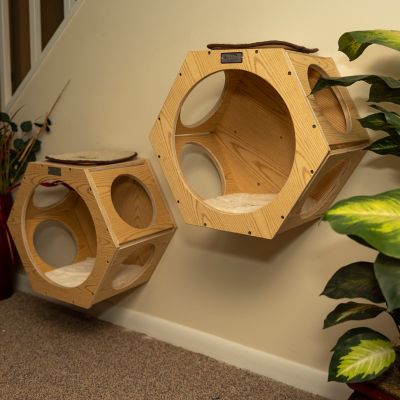 Image showing 8 th Armarkat Natural Wood Wall Cat Tree Additions, 17.7 in. x 20.1 in. x 11.8 in., 2-Pack