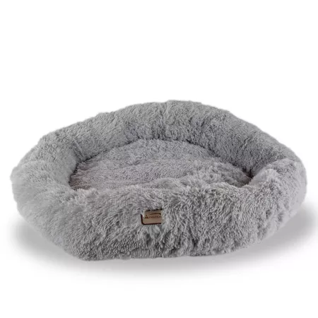 Armarkat Extra Large Soft Round Cat Bed Gray Bolster Dog Beds