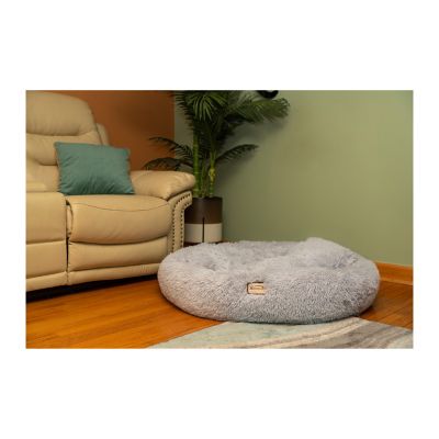 Image showing  Extra-Large Fluffy Round Pet Bed, Gray