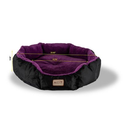Image showing 5 th Armarkat Large Soft Cat Cuddler Bed, 23.5 in. x 23.5 in. x 9 in., Purple/Black
