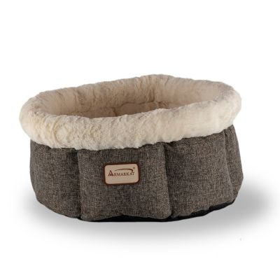 Armarkat Cozy Cat Cuddler Bed, Beige/Gray