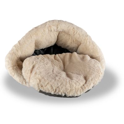 Image showing  Cozy Cat Cuddler Bed, Beige/Gray
