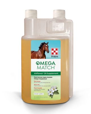Purina Omega Match Ahiflower Oil Horse Supplement, 32 oz.