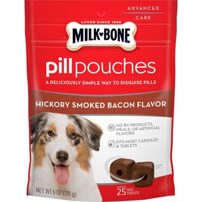 Milk-Bone Pill Pouch Smoked Bacon Flavor Dog Treats, 6 oz. Package These are the best invention for hiding your pets medicine