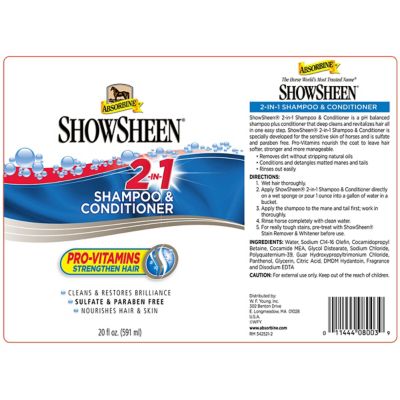 Image showing  Showsheen 2-in-1 Horse Shampoo, 20 oz.