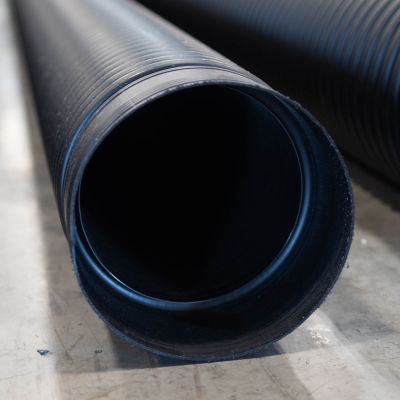 Image showing  8 in. x 20 ft. HDPE Double Wall Drainage Pipe