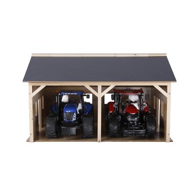 Image showing  Wooden Farm Shed for 2 Tractors, 1:16 Scale
