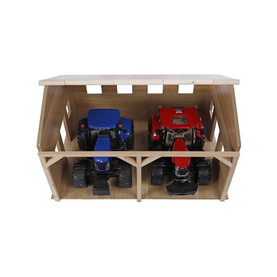 Image showing  Wooden Farm Shed for 2 Tractors, 1:16 Scale