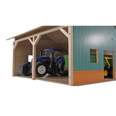 Image showing  Wooden Farm Shed for 2 Tractors, 1:16 Scale