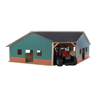 Kids Globe Wooden Farm Shed Corner for 1 Tractor with Hayloft, 1:16 Scale, KG610339