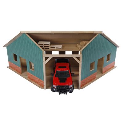 Image showing 1 th Kids Globe Wooden Farm Shed Corner for 1 Tractor with Hayloft, 1:16 Scale