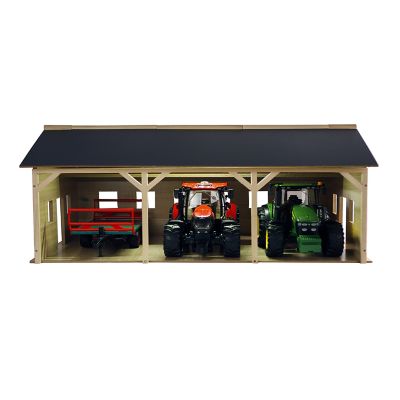 Image showing  Wooden Farm Shed for 3 Tractors with Hayloft, 1:16 Scale, KG610340