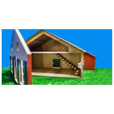 Image showing  Wooden Farmhouse Toy with Stable, 1/32 Scale, KG610111
